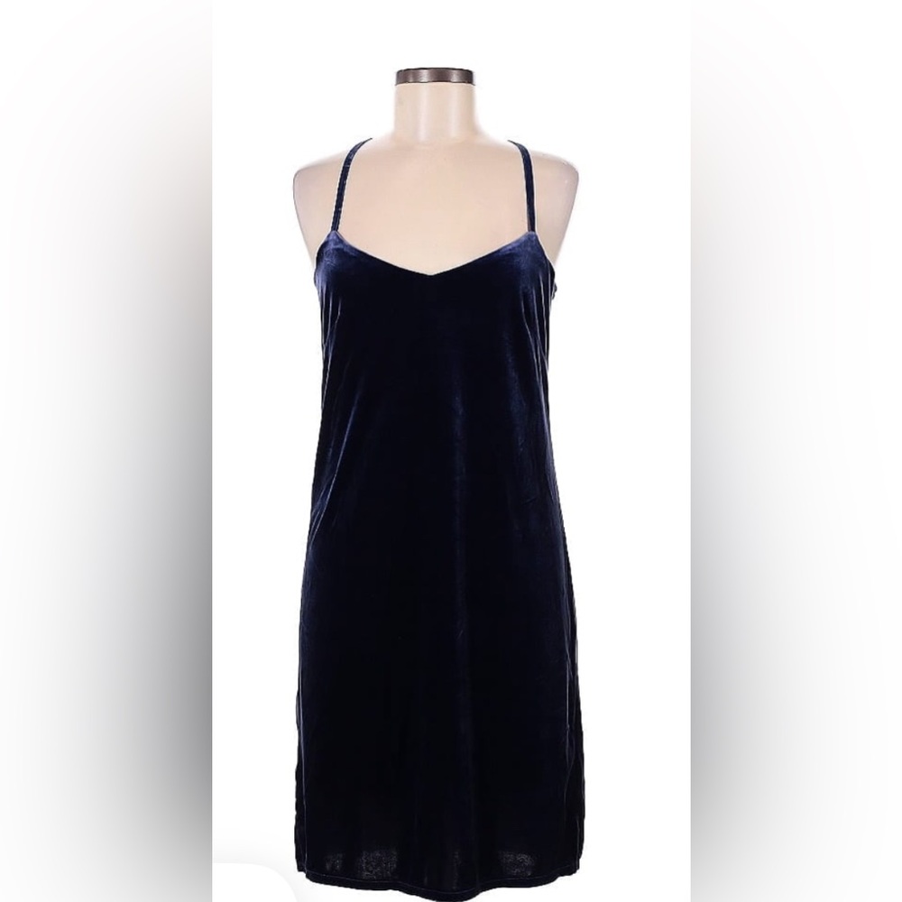 White House Black Market Navy Velvet Slip Dress Size XS